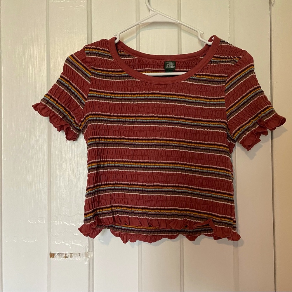 Wild Fable Striped Crop T